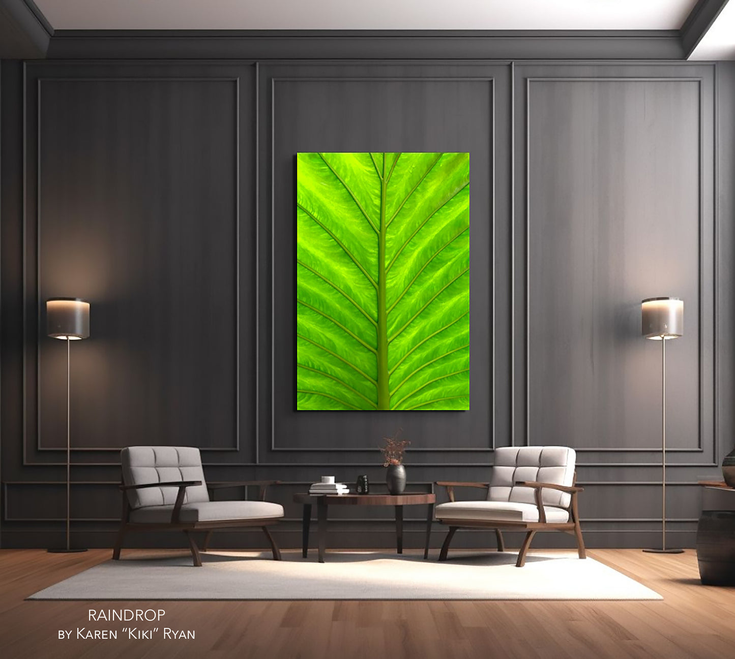 Raindrop on philodendron print ©Karen Ryan